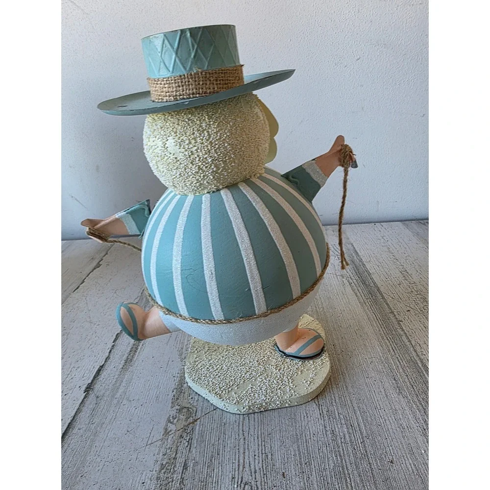 Metal Beach‎ Santa figurine nautical statue glitter shabby chic
